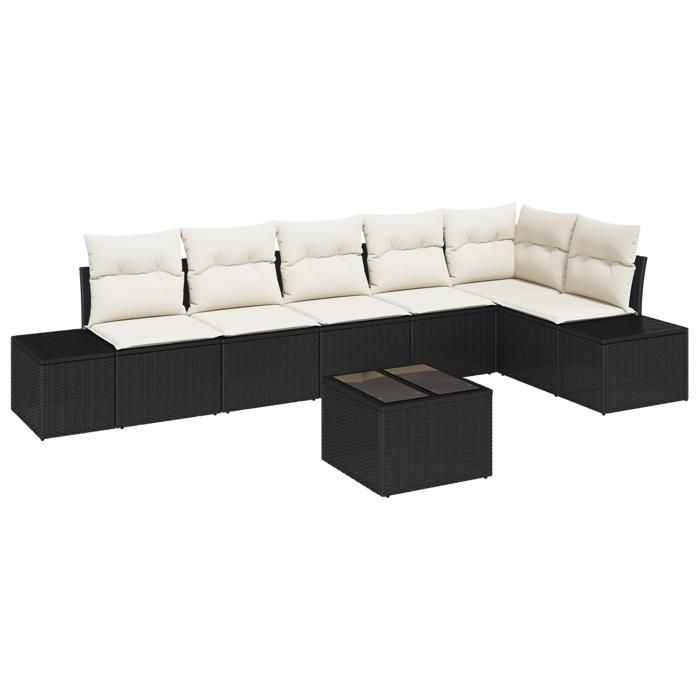 VidaXL Ensemble de Canapé de Jardin de 6 pièces avec coussins en Rattan Poly 3355756