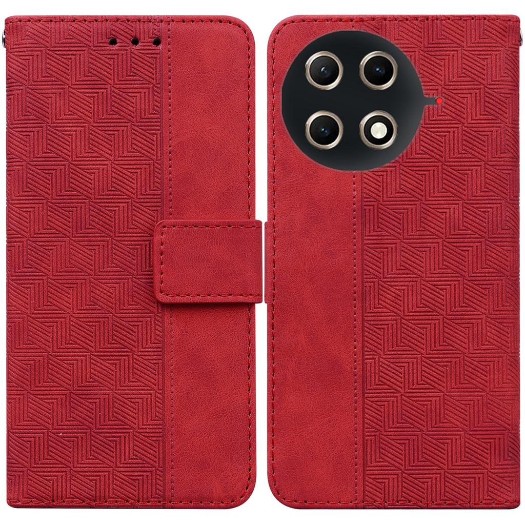 For TECNO Camon 30S 4G/30S Pro 4G Case Geometry Pattern Leather Wallet Phone Cover with Wrist Strap