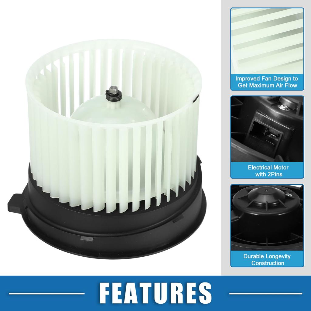 ABSOPRO Heater Blower Part Fan HVAC Blower Motor Fan Assembly for Nissan Rogue and Nissan Sentra White Plastic Motor, Number 27225-EN000, Cage,