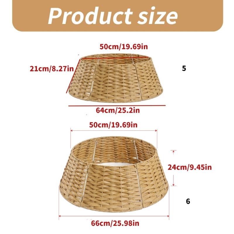 Elegant Wicker Christmas Tree Skirt Traditional Holiday Decoration Essential X3UC