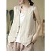 Women's Summer Thin Cotton And Linen Vest Jacket