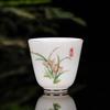Chinese Ceramic Teacup Travel Personal Meditation Cup Hand Painted Lotus Leaf Tea Bowl Pu'er Master Cup Tea Set Accessories 65ml