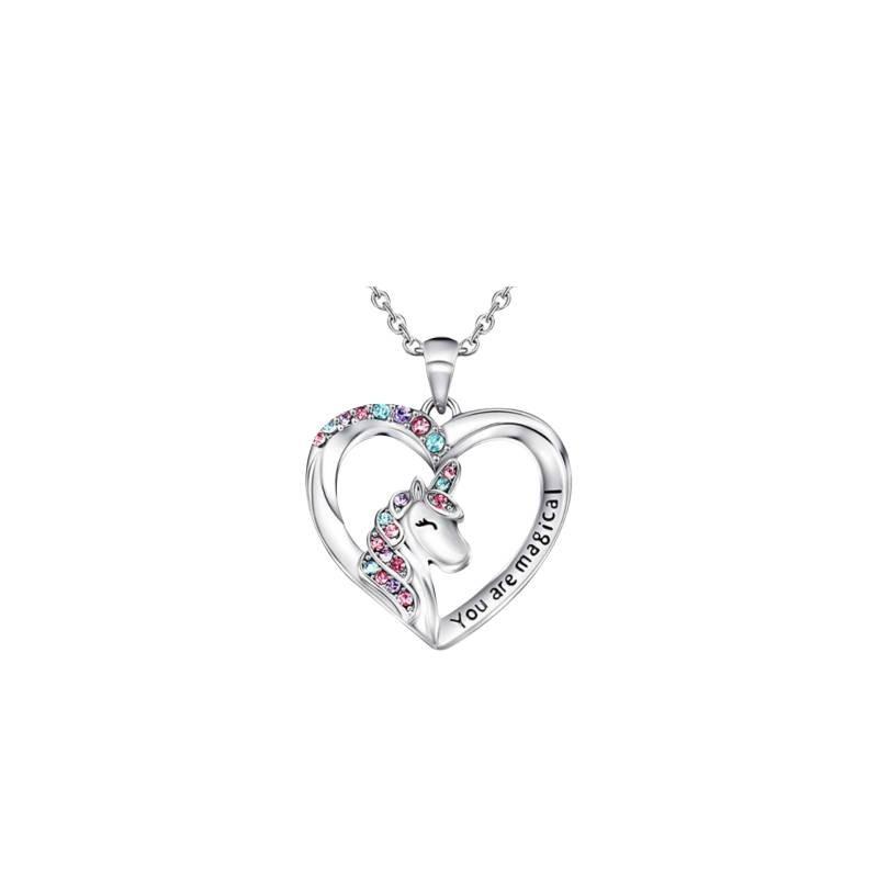 Heart Unicorn Pegasis Shaped Necklace Hollow Out Bracelet Simplicity Fashion