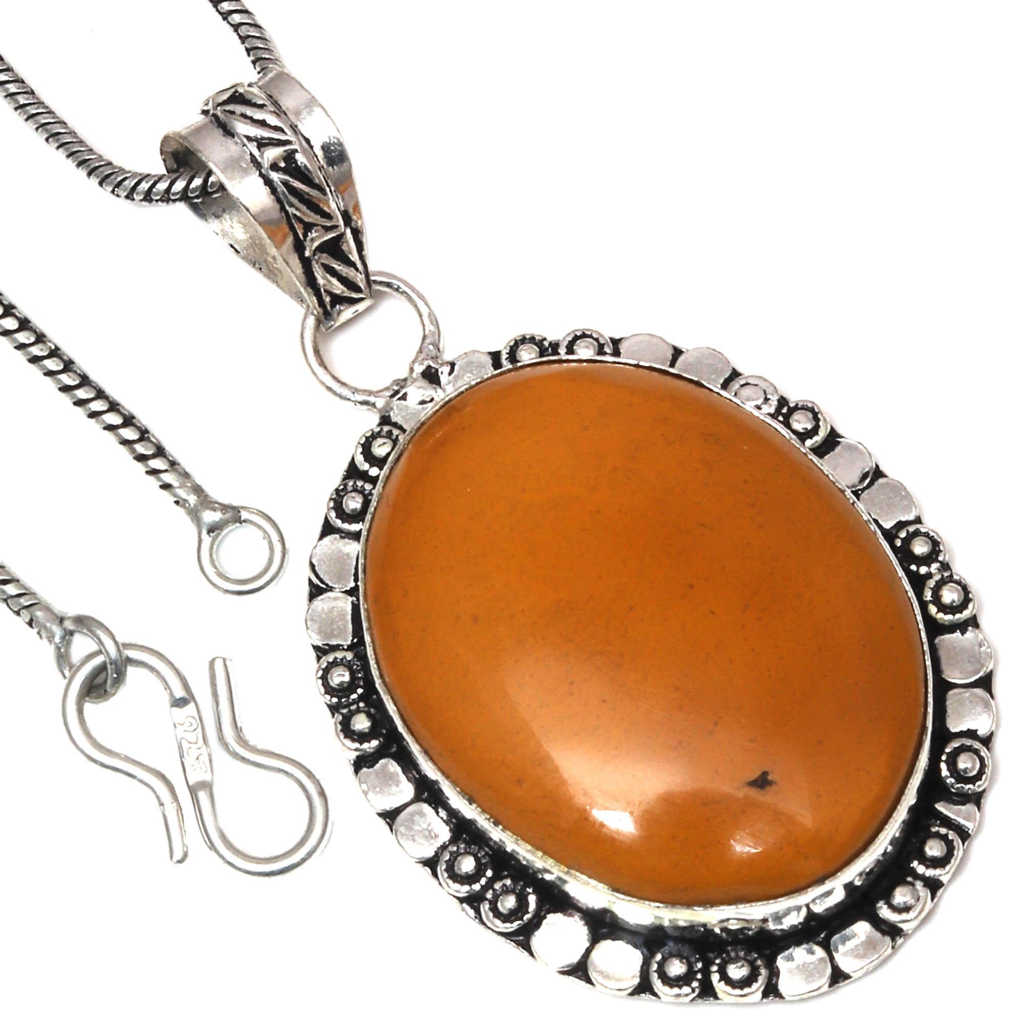 

Pendant Wild Horse Jasper Gemstone Valentine Day Ethnic Silver Jewelry 2.25