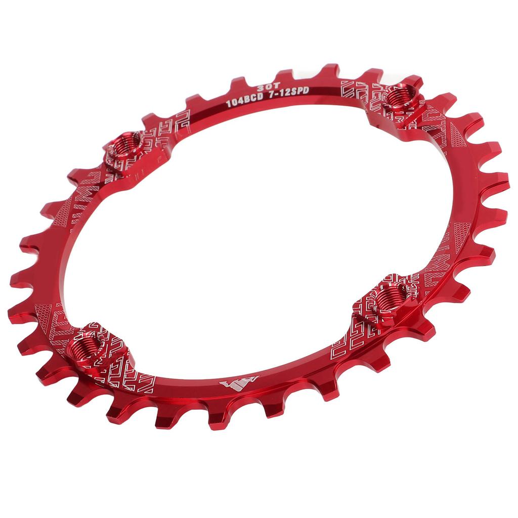 104BCD Single Speed Chainring Aluminum Alloy 30T Chainring Crank Accessories for Mountain BikeRed