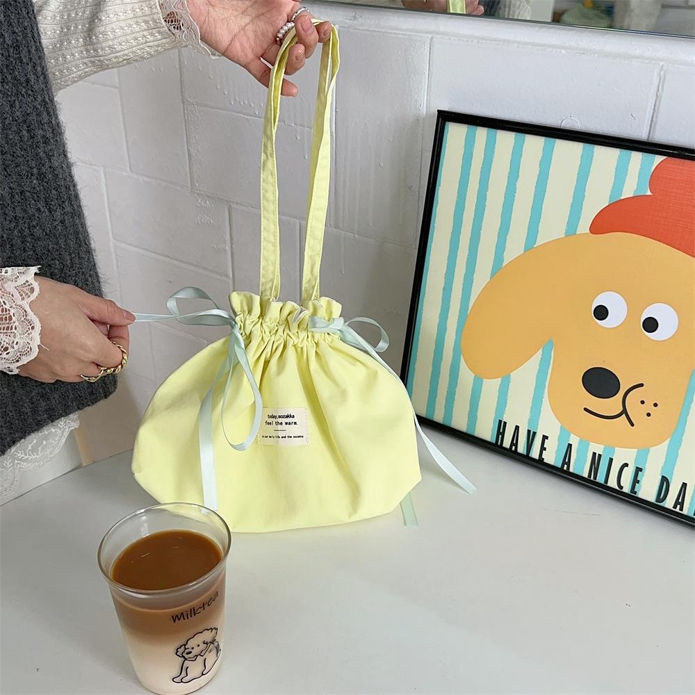 

Solid Color Women s Drawstring Bucket Bag Portable Lightweight Female Small Shoulder Bags College Girls Clutch Purse Handbags жовтий
