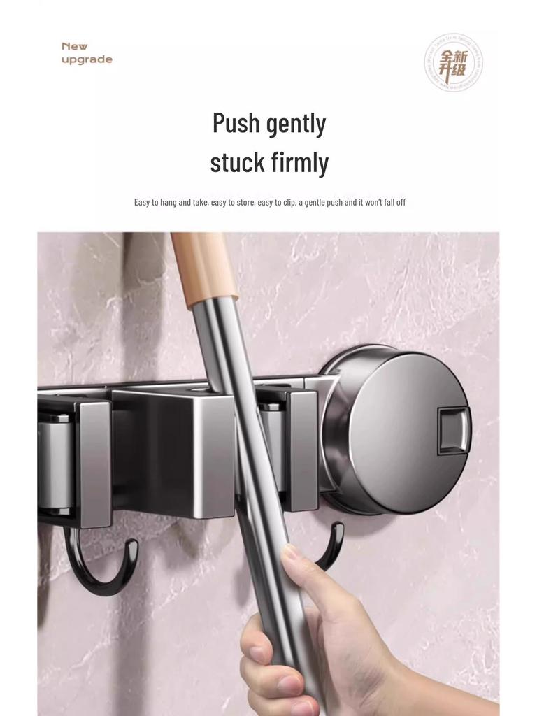 Bohrfreier Saugknopf Mop & Besen Wandclip