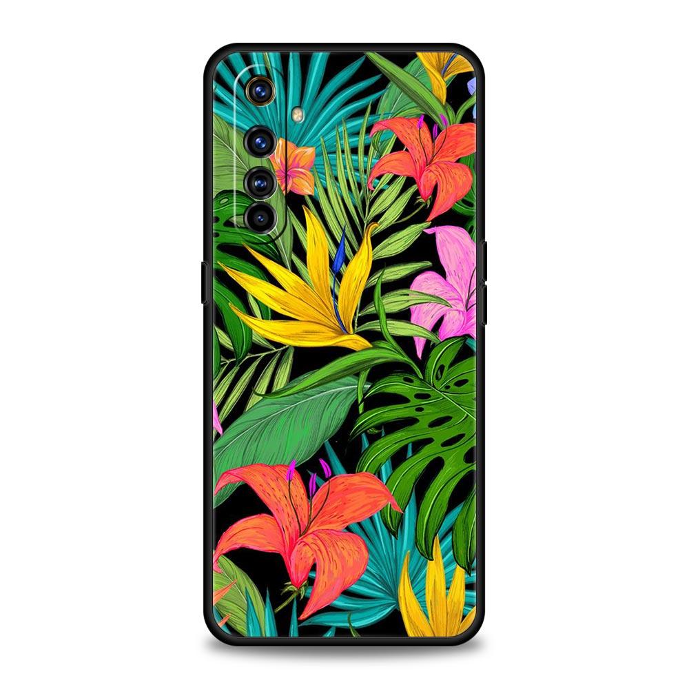 Vintage Banana Leaf Flower Phone Case For Realme 12 11 10 9 8 5G 7 6 GT5 GT3 GT2 Pro Plus C21 C11 C25 C35 GT Neo 2 3 3T 5 Cover