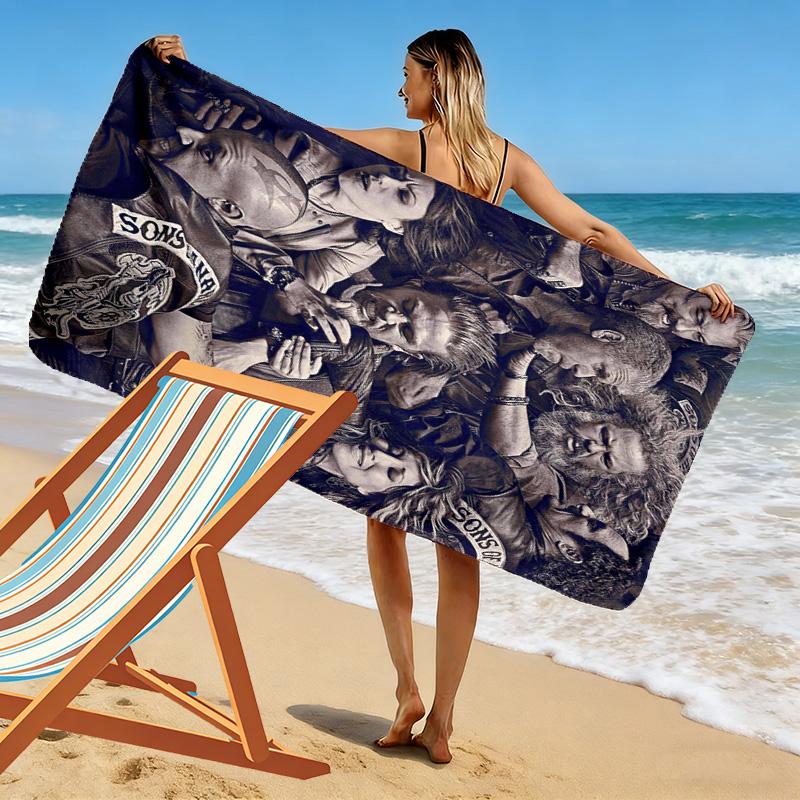 Rebellion Brotherhood beach towel soft Beach towel for vacation photos quick-drying swim towel Outdoor pool towel swim printing