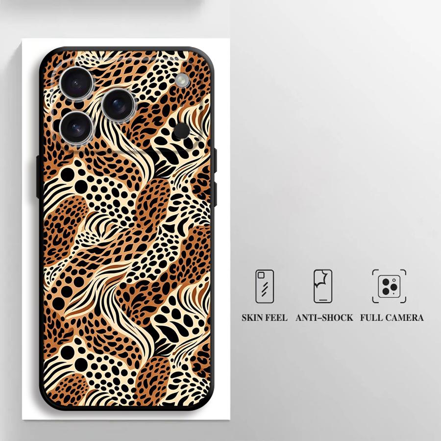Leopard Print Funda Phone Cover Case for Apple iPhone 17 Pro Max 14 16 13 15 Pro 7 8 11 12 Air XR XS MAX
