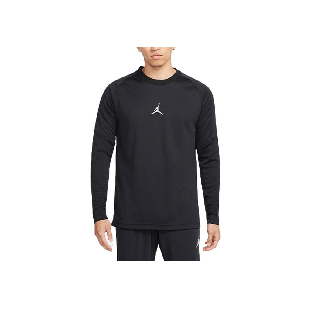 Jordan Dri-Fit Logo Print Crew Neck Sports Pullover Long Sleeve T-Shirt Men Tops Black DC9740-010