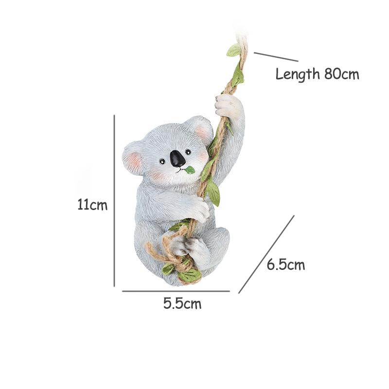Creative Resin Animal Hanging Garden Ornaments - Koala & Orangutan Mini Figurines Decor for Lawn Garden Yard Terrace Patio Tree