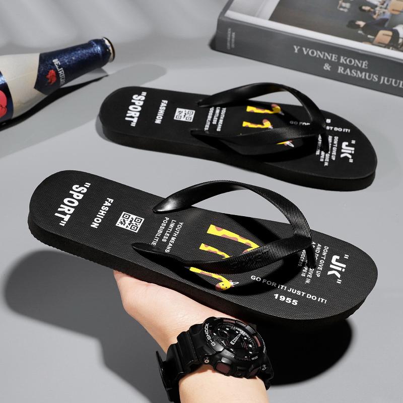 Fashion Men's Casual Comfort Non-slip Flip-flops Bathroom Family Sandals Outdoor Beach Sandals Casual Men's Shoes Light Luxury Shoes