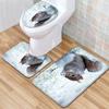 Animal Toilet Floor Mat Three-Piece Bathroom 3-Piece Carpet Doormat