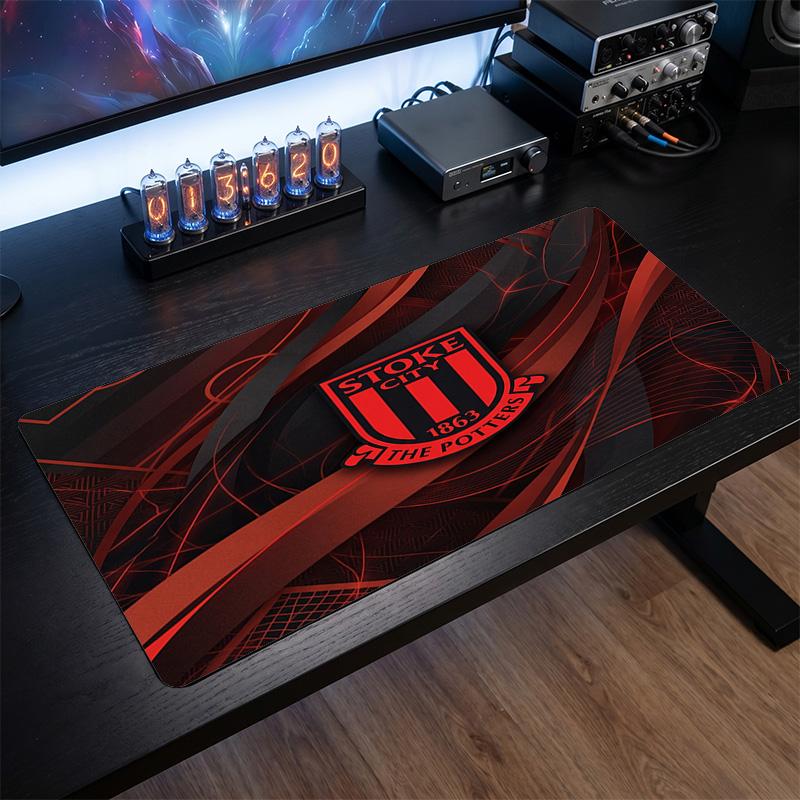 Stoke City Football Print Large Mouse Pad, Anti-Slip Extended Gaming Desk Mat for Office Home