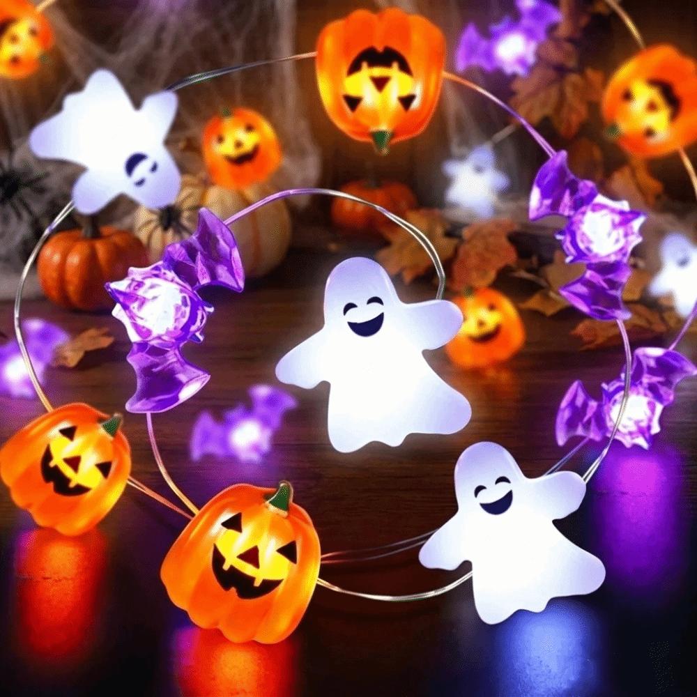 Ghost LED String Lights Battery Powered Decorative Light String Halloween Party Lights  Festival