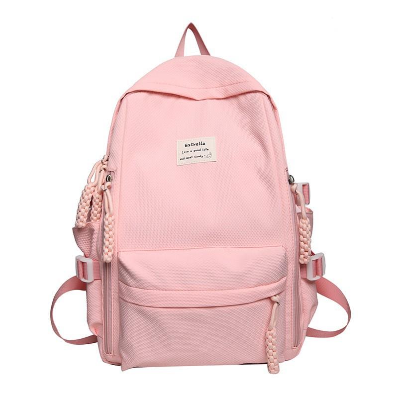 Junior High School Schoolbag Women Korean Preppy Style Light Backpack Large-capacity All-matching Student