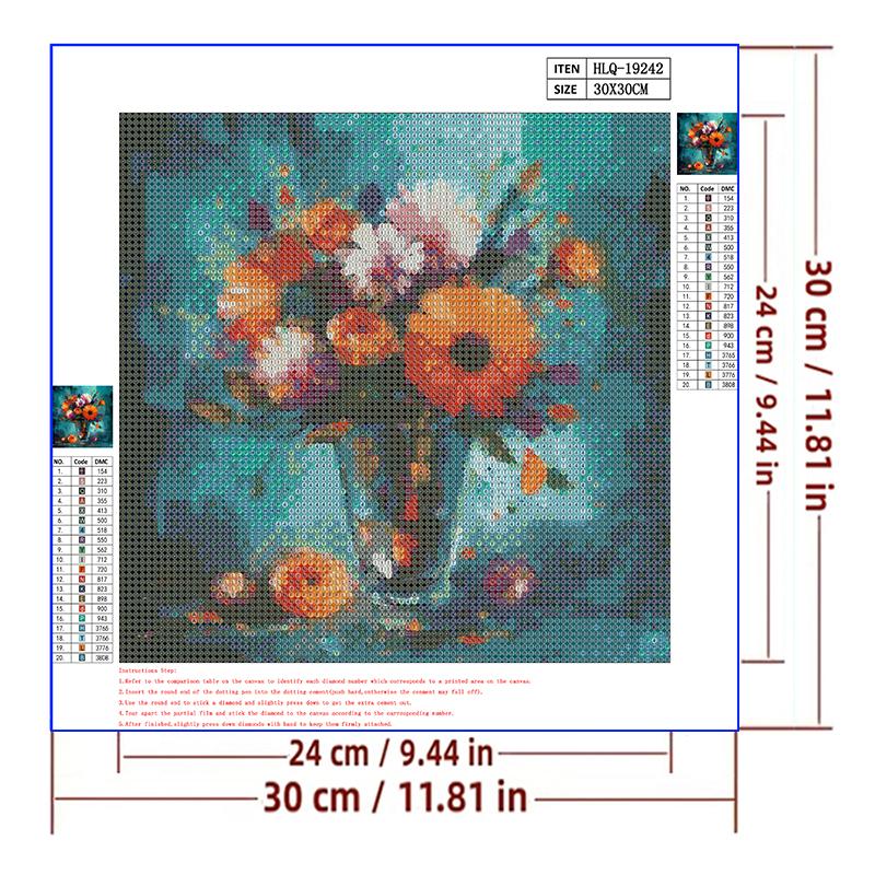 5d DIY Diamond Painting Cross Stitch Oil Painting Flower Vase Diamond Embroidery Mosaic Full Round Drill Home Decor Arts