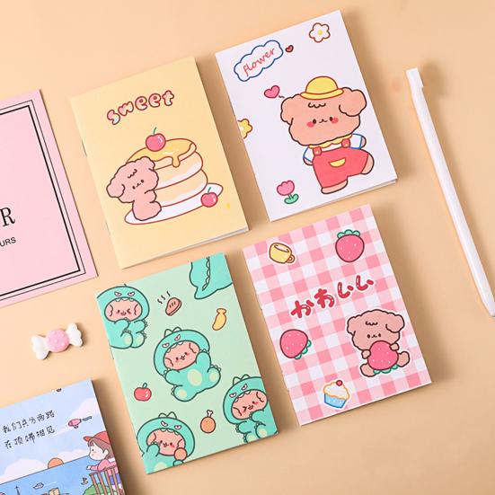 Lot de 4 Mini Carnets Mignons Dessins Animés 64K pour Enfants Étudiants Papier Lisse Portable Stylo Lisse Journal Prix Scolaires Et Cadeaux de Fête