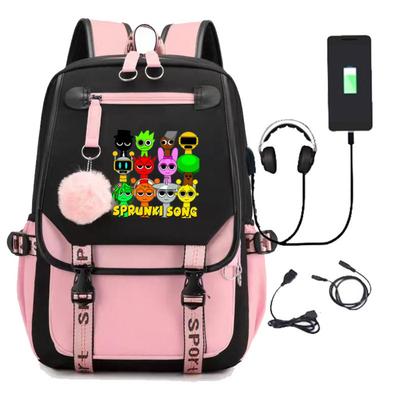 New Sprunki Rhythm Box Game USB Charging Student School Bag Children's Backpack Backpack