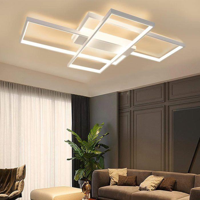 Plafonnier LED - NETTLIFE - 100 cm - 88 W - Dimmable télécommande - Blanc chaud 3000K