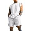 Men's Summer Sleeveless Sports Set: Casual Solid Color Tank Top & Shorts