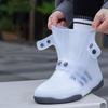 1 Pair Dual-Tone Waterproof Shoe Covers - Washable, Non-Slip with Secure Button Closure, Durable Rubber Rain Boots for Outdoor Activities