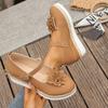 Thick-soled fashion casual single shoes women's flower bag head belt buckle hollow wedge heel large size single shoes