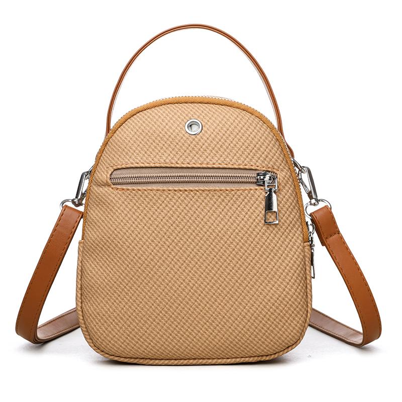 Women's PU Shoulder Bag Multi-compartment Double-use Handbag Soft Leather Crossbody Bag