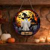 Creative Stress Relief Crafts Black Cat Moon Rhinestone Painting Kit, Halloween Faceted Faux Crystal Hanging Decor, Shining Pendant Art DIY