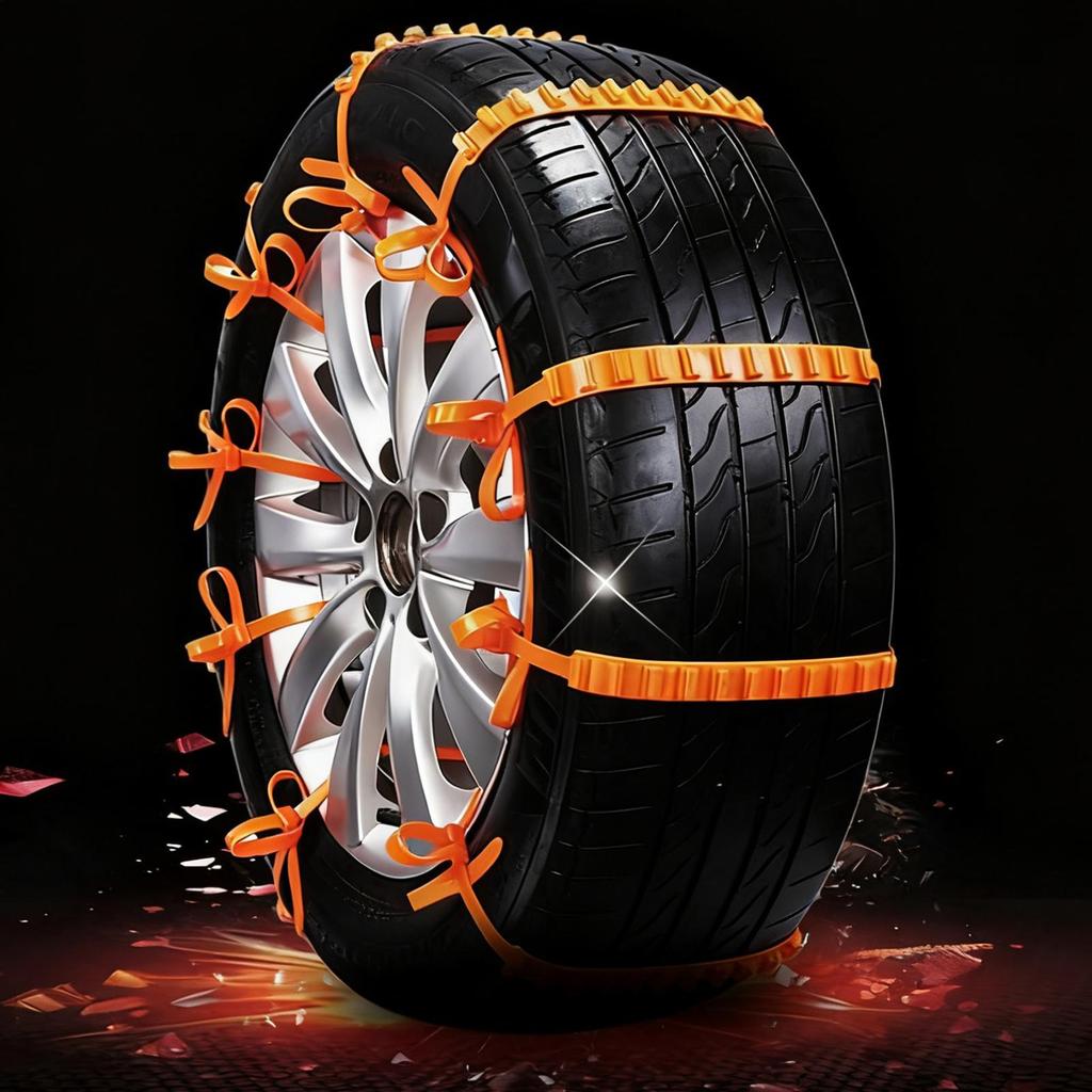 Snow Chains Foldable Lightweight Gadget Straps Tool Tire Snow Chains For Vehicle Automotive Trucks SUVs Winter Outdoor Camping