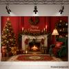 1Pcs Christmas Tree Fireplace Decoration Background Winter Backdrop Decorations For Photo Studio Photo Booth Christmas Party