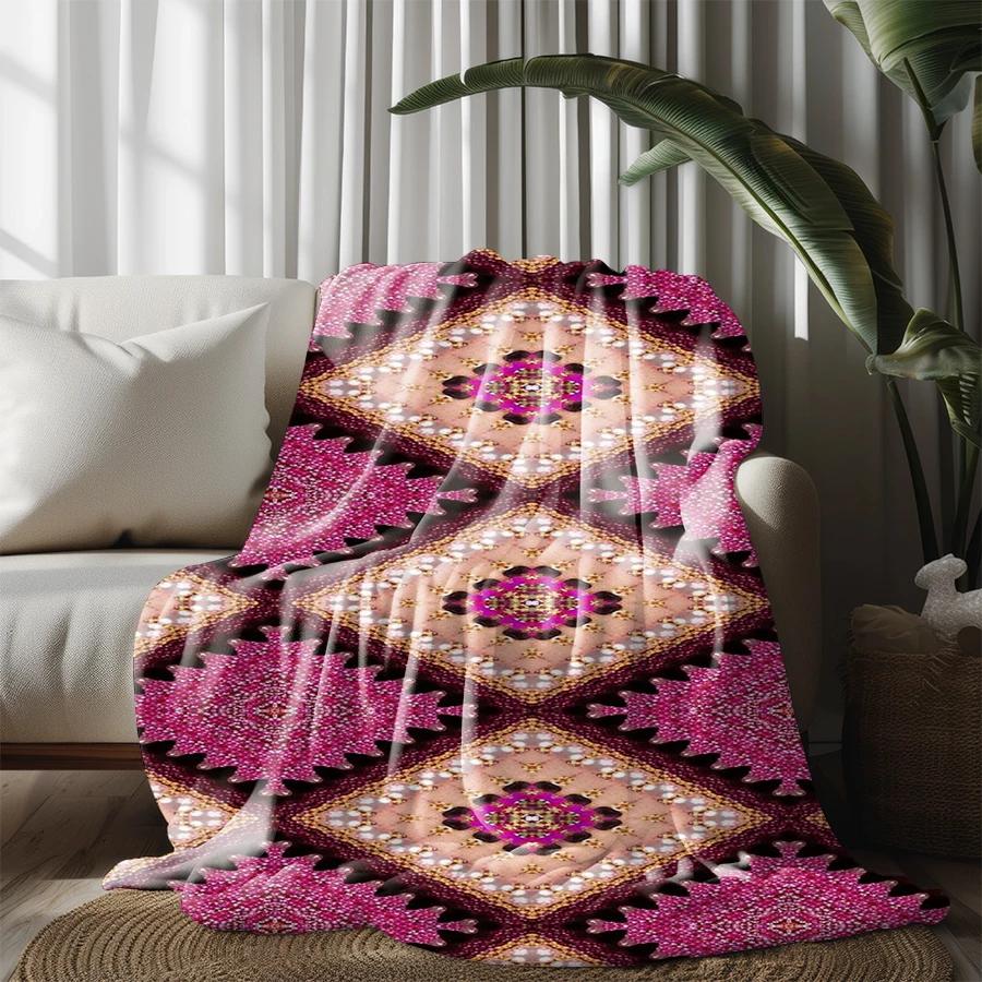 Geometric Pattern Blanket Microfiber Flannel Cover Blanket Bedroom Living Room Sofa Soft And Comfortable Home Decoration