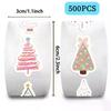Jubilant Christmas Tree Decor Stickers; 500pcs Per Roll; For Enhancing Gift Wrapping and Scrapbook Station Designs