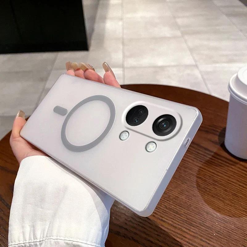 

For Case For OnePlus Nord 3 Nord3 G Magnetic Wireless Charge Matte Hard Back Cover Phone Case For OnePlus Nord 3