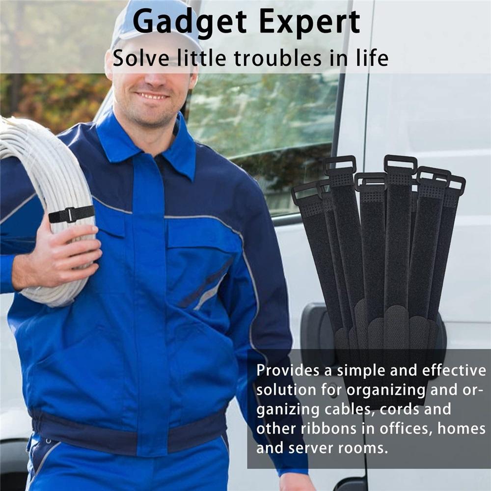 Pack Of 25 Reusable Nylon Cable Ties 15/20/30 Cm Lengths Black Universal Cable Ties For Cable Management, Cable Organiser