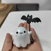 1Pc Halloween Cute Ghost Putting Bat Ornaments, Ghost Bat Desktop Party Decoration, Party Small Gift, Little Finger Cute Ghost