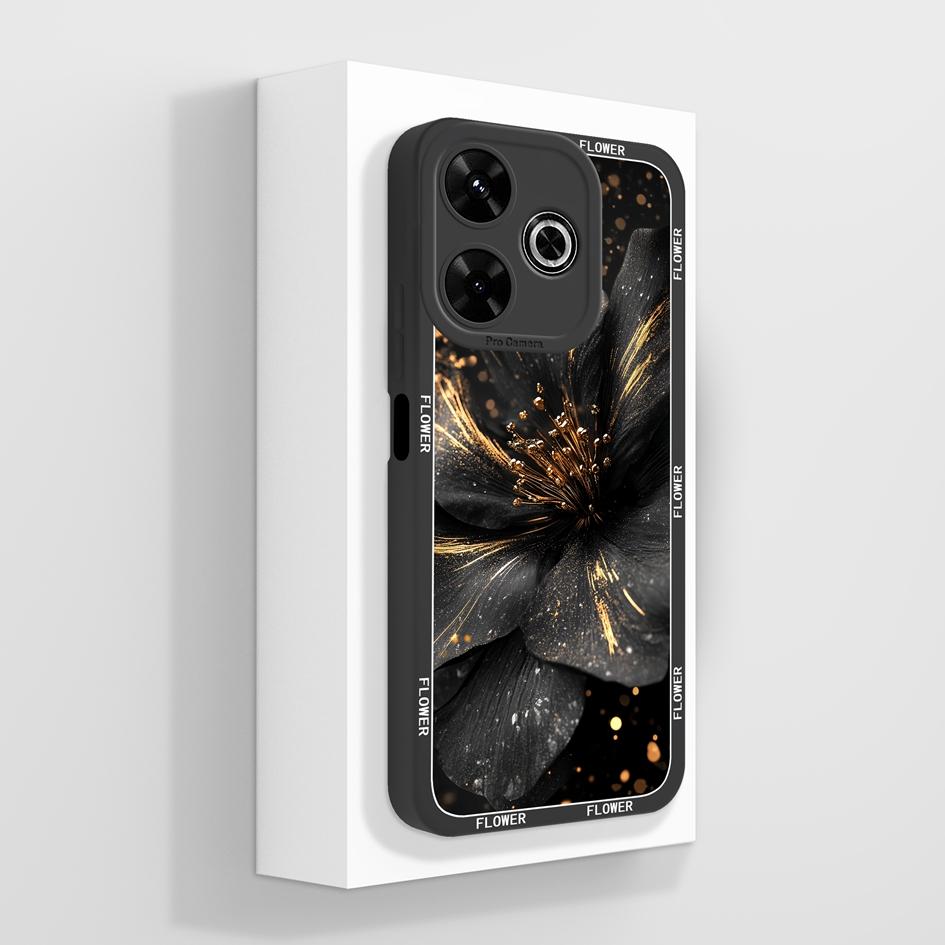 

Для Redmi 12 13 14 13C 13R 14C 14R 4G 5G Чехлы для чехлов Cool Flowers Aesthetic Butterfly Camera Protection Жидкий силикон Мягкий Подходит для Redmi Bumper Redmi 13C 4G