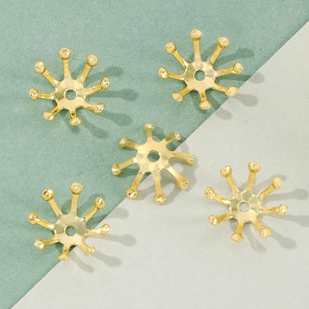 LEISURE CLUB Set of Outer Diameter Copper Flower Buds and Washers for Tsumami Zaiku Jewelry Metal Craft and DIY 100-Piece 9.5mm Pearl-Shaped Earrings,