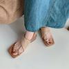 Summer Weave Clip Toe High Heeled Sandals Women Square Toe Slippers Shoes 2025 Trend Slingback Chunky Dress Bohemian Beach Pumps