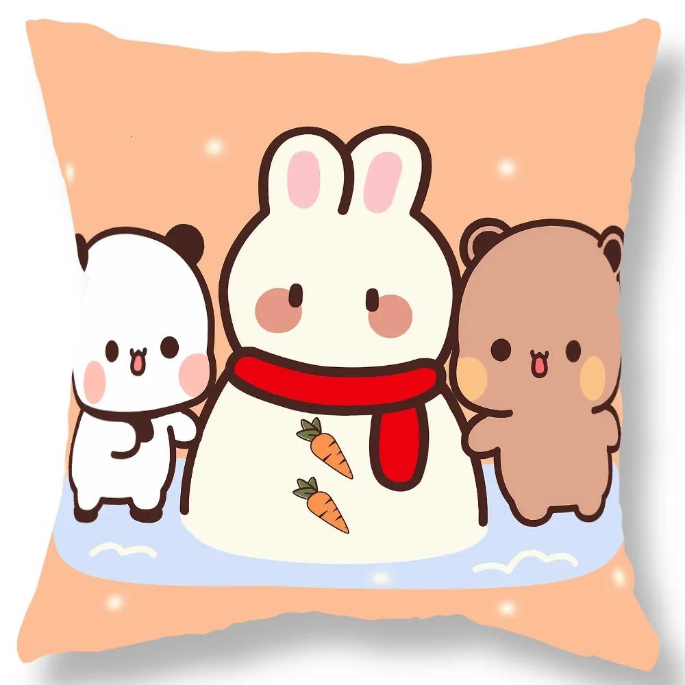 Niedlicher Bären-Print Kissenbezug Geschenk Kawaii Cartoon Animation Wohnzimmer Sofa Kissenbezug Zuhause Schlafzimmer Raum Dekoration