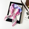 Summer imitation silk satin silk scarf magnetic suction silk scarf lazy silk scarf long necklace decorative thin scarf