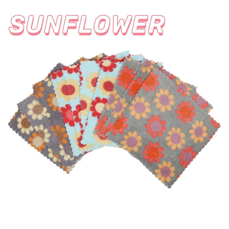 New 5/10Pcs Kitchen Cleaning Cloths Soft Absorbent Dishcloth Coral Fleece Sunflower Wiping Towel Rags Household Cloth