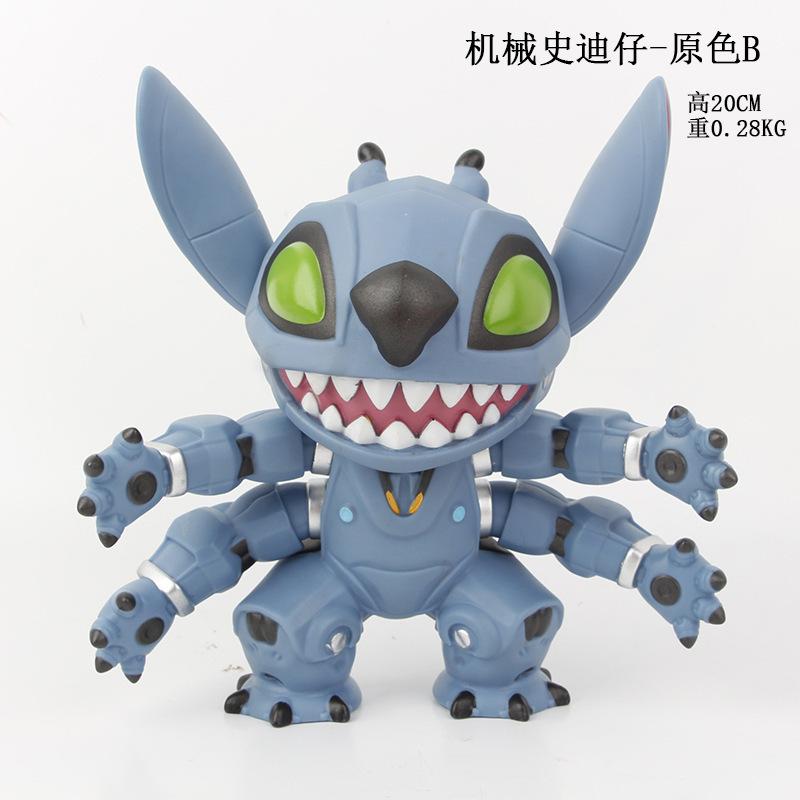 Anime Mechanical Version Stitch Model Toy Doll Car Decoration Statue PVC Collection Decoration Birthday Gift