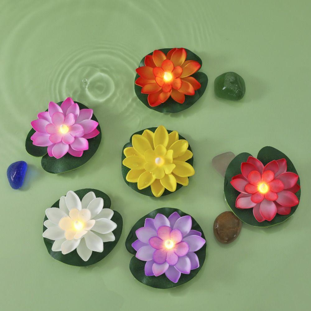 Wasserdichte Schwimmende Wasserkübel Lotuslampe Schwimmende Induktions-Lotus-Wunschlampe Garten