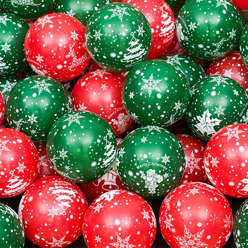 20/10Pcs Merry Christmas Balloons Santa Claus Snowflakes Latex Balloon Inflatable Kids Gifts Christmas New Year Party Decoration