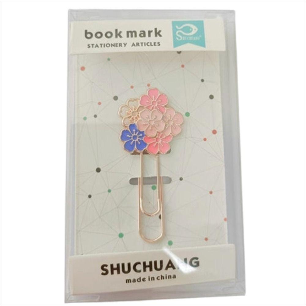 

Flowers Metal Metal Bookmark Reading Book mark Cherry Blossom Paper Clip Sakura Flowers Bookmark Six pink
