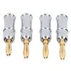 Preffair 4PCS Banana Plug Connector 24K Gold Plated Brass Banana Plug Six Leaf Banana Plug for Speakers BA1462