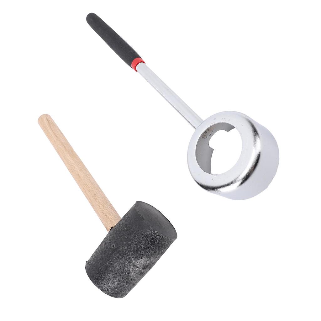 Coconut Opener Tool Set with Hammer Stainless Steel Food Grade Coconut Breaker Kit with Wooden Handle for Shop