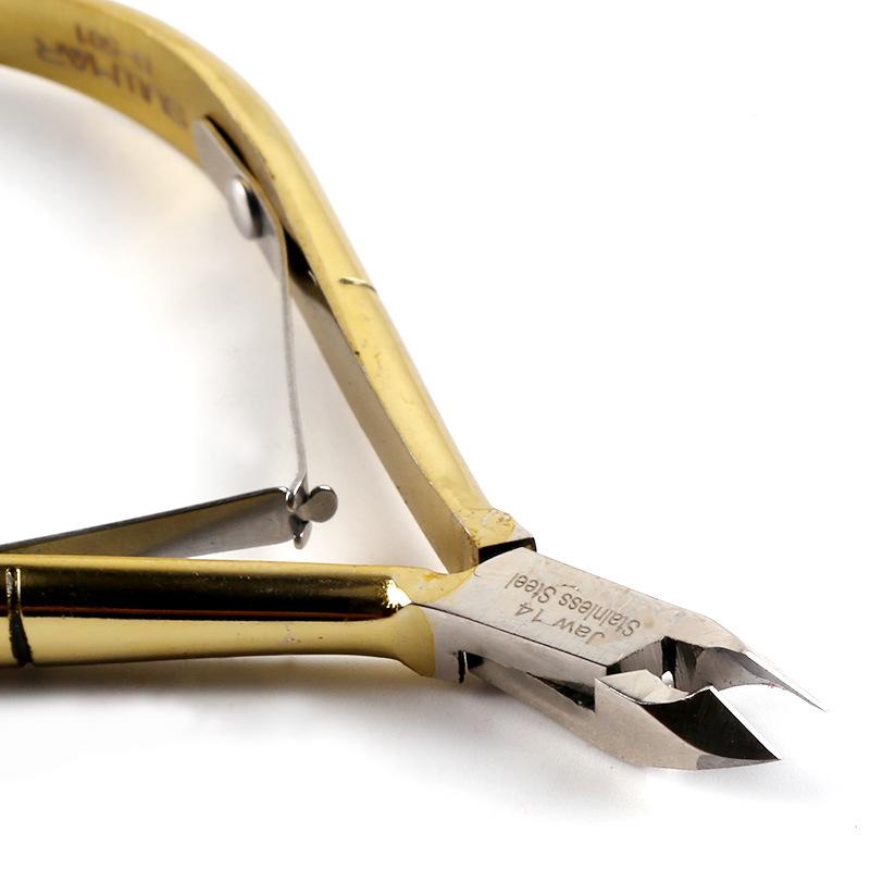 SULLMAR Dead Skin Scissors & Pliers Set (Gold & Silver, Stainless Steel, Double Fork) D-501/D07/D03
